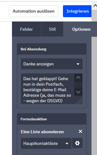 ActiveCampaign DoubleOptIn