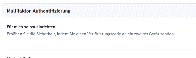 Einstellungen ActiveCampaign Multifaktorauthentisierung